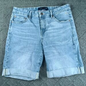 Tommy Hilfiger Women's Size 8 Light Wash Denim Bermuda Shorts Cuffed Blue